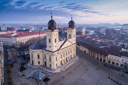 Obraz na plátně Reformed Great Church in Debrecen city, Hungary