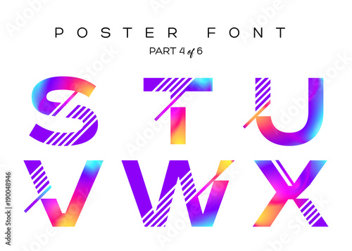 Vector Colorful Typeset. Blue, Pink, Purple Neon Colors. Liquid Bright Paint Effect. Urban Techno Type for Logo, Fashion Show, DJ Poster, Sale Banner, Music Cover. Fluorescent Multicolor Gradient.
