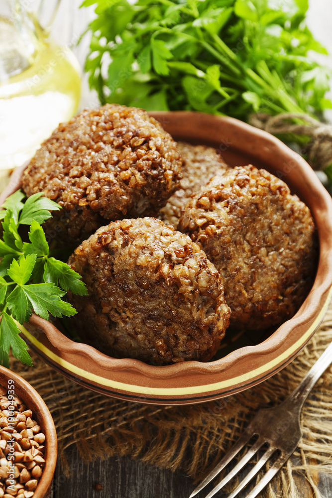Vegetarian cutlets of buckwheat Vegetarian cutlets of buckwheat