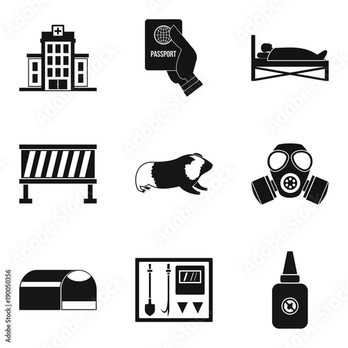 Helping icons set, simple style