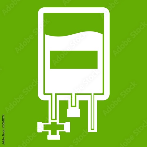 Blood donation bag icon green