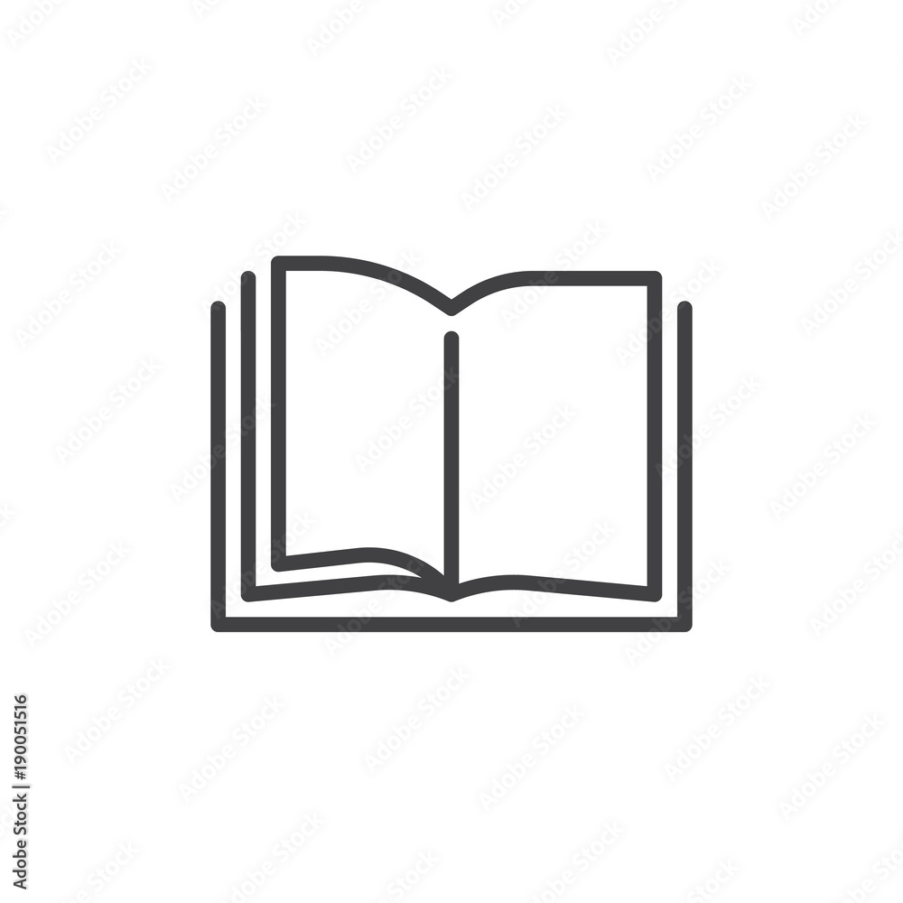 Open book pages line icon, outline vector sign, linear style pictogram isolated on white. Library reading symbol, logo illustration. Editable stroke Open book pages line icon, outline vector sign, linear style pictogram isolated on white. Library reading symbol, logo illustration. Editable stroke