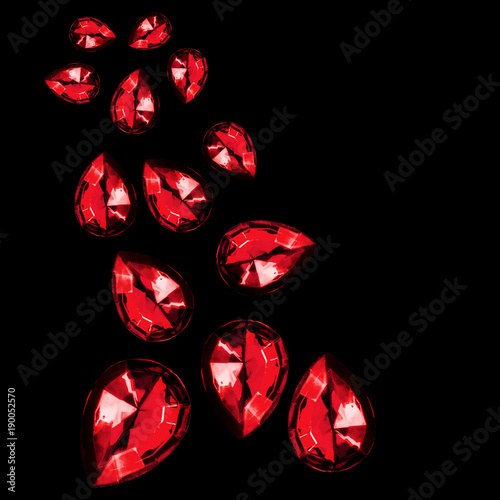 Red gems isolated