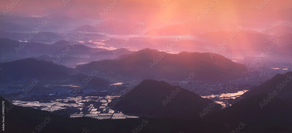 The Land of Morning Calm (Korean Countryside Sunrise) The Land of Morning Calm (Korean Countryside Sunrise)