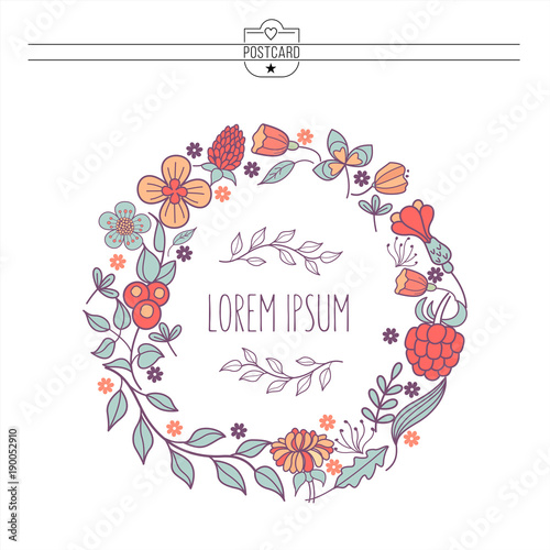 Floral frame. Vector illustration