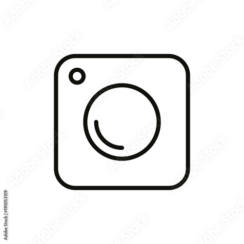 Trendy digital camera web icon - simple flat design isolated on white background, vector