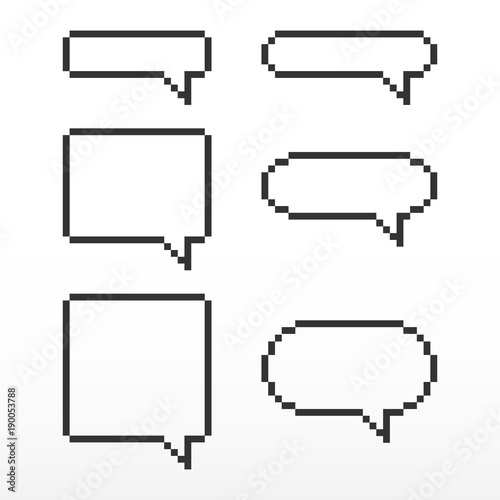 Pixel speech bubble, with place for text boxes.