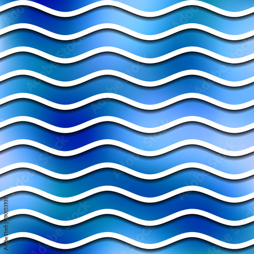 Seamless background pattern. Relief geometric blue wavy pattern