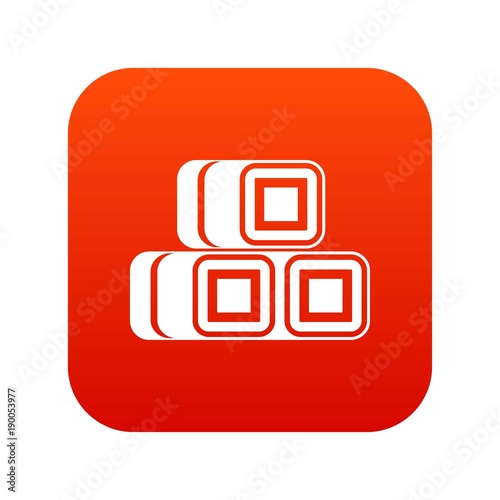 Hay bundles icon digital red