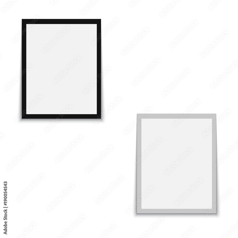 Realistic black frame isolated on white background. vector. Realistic black frame isolated on white background. vector.