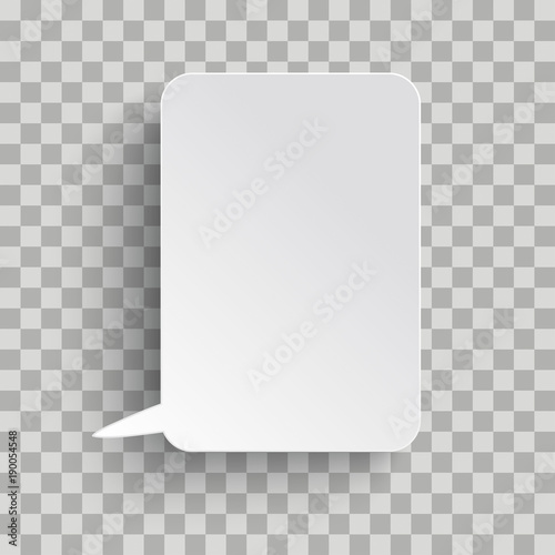 White Rectangle Oblong Speech Bubble Transparent