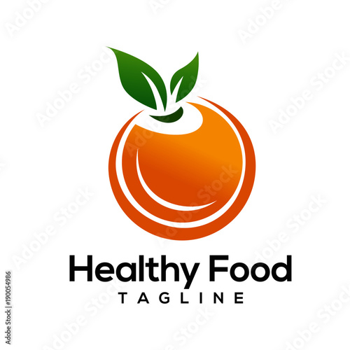 Healthy food logo design vectors