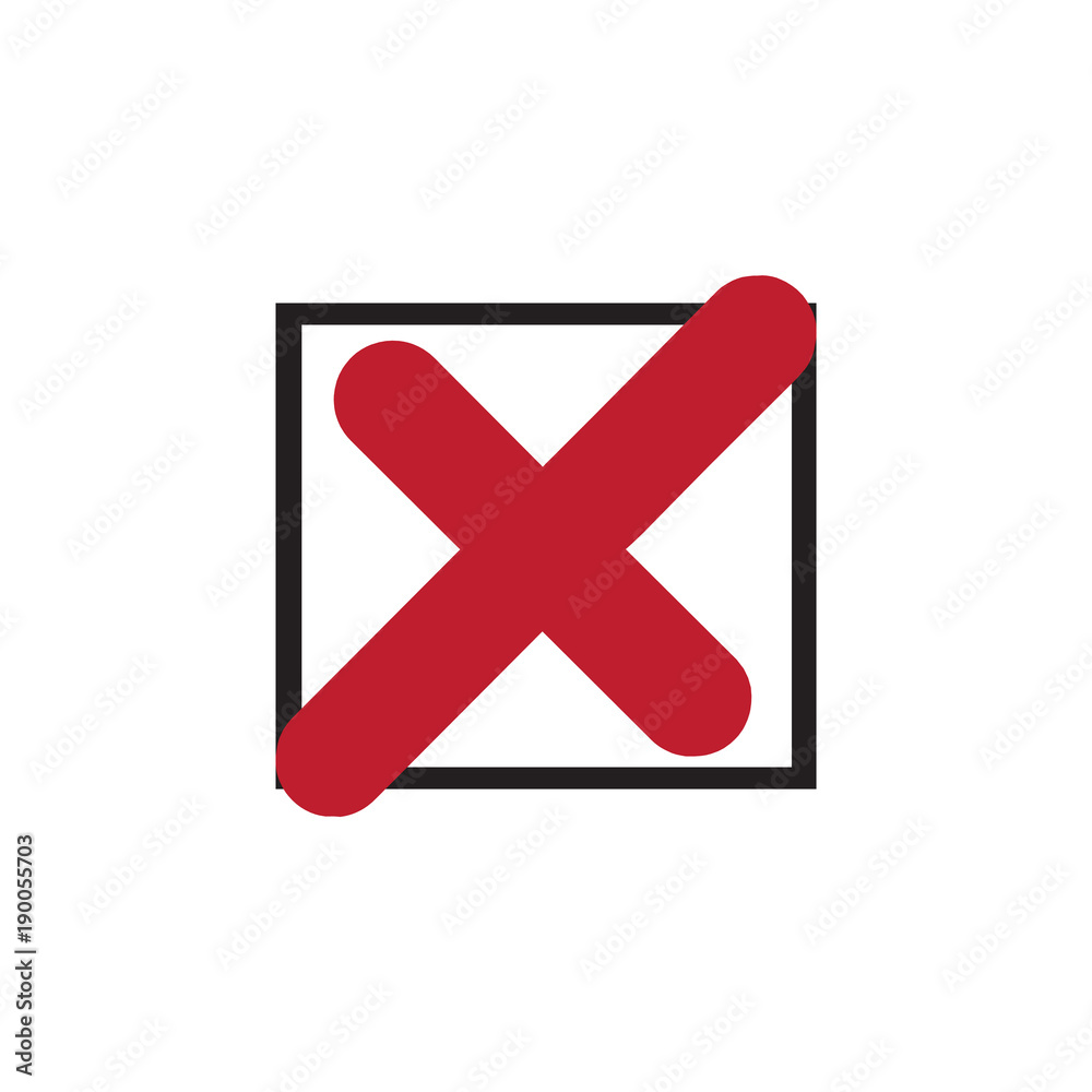 Check cross mark in red circle. Vector illustration. Check cross mark in red circle. Vector illustration.