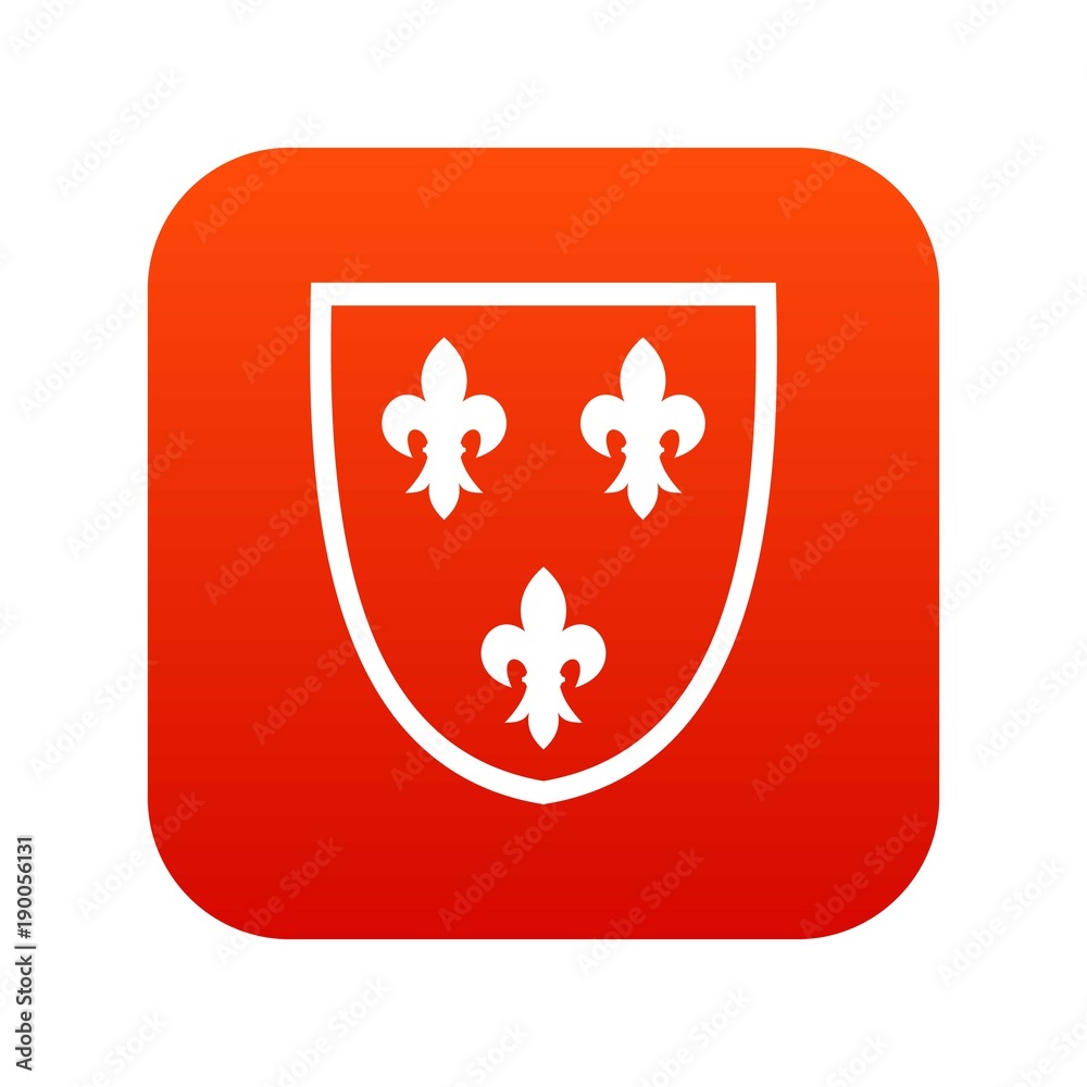 Crest icon digital red Crest icon digital red
