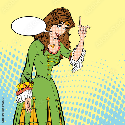 Lady in medieval dress. Medieval legend. Medieval woman. A girl pointing a finger. A woman explaining something. Speaking woman. A girl giving advice.