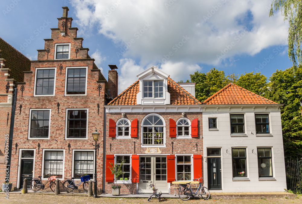 Old houses at the cheese market sqaure in Edam