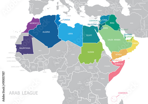 Map of Arab League. photo