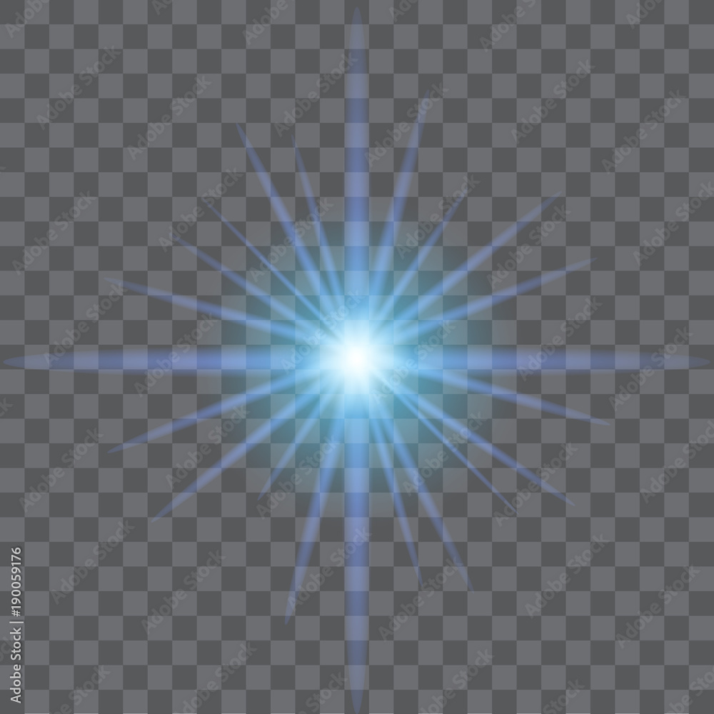 Blue sparkling stars glitter special light effect on transparent background. Vector Blue sparkling stars glitter special light effect on transparent background. Vector