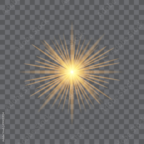 Sunlight special lens flare light effect on transparent background.Vector