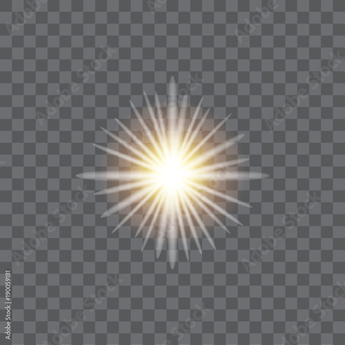 Sunlight special lens flare light effect on transparent background.Vector