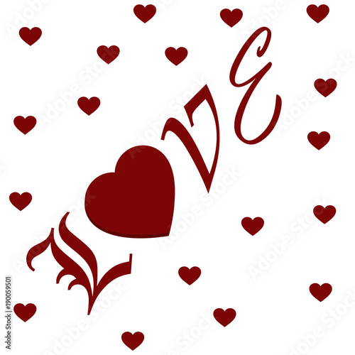 Abstract  Love Heart and Valentines day Background Vector.