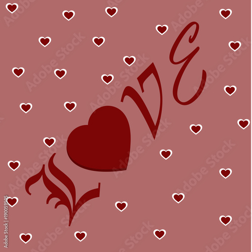 Abstract  Love Heart and Valentines day Background Vector.