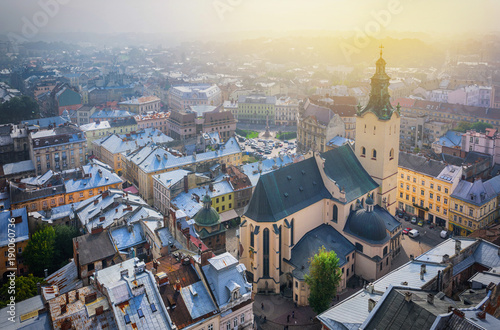 Lviv old city panorama. Ukraine, Europe.