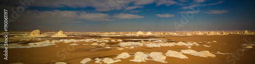 Abstract nature sculptures in White desert, Sahara, Egypt