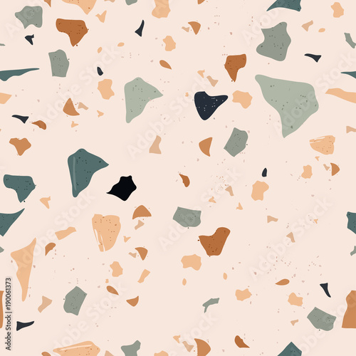 Set of Beautiful Terrazzo Seamless Pattern : Vector Illustration