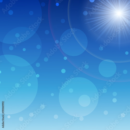 Glow sun light effect on transparent background. Vector