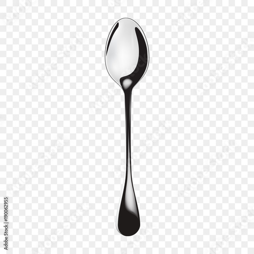 3d realistic Stainless steel glossy metal kitchen spoon
