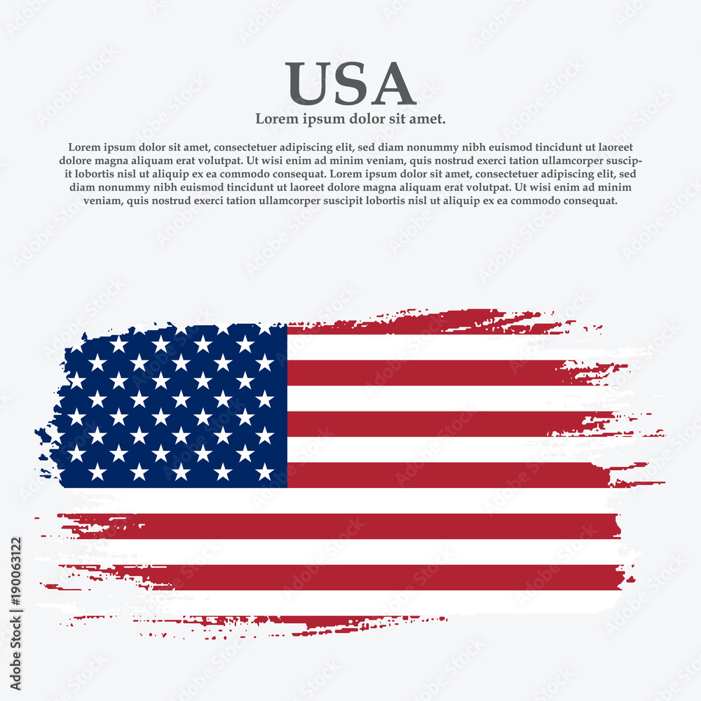 Grunge American flag.Vector flag of USA. 