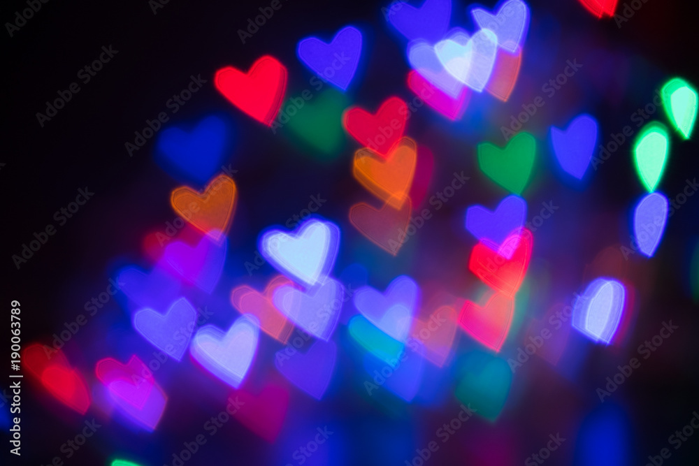 Abstract blurry colorful hearts shape with copy space for your text. Concept for valentine's day celebration or couple of love. Bokeh Background Abstract blurry colorful hearts shape with copy space for your text. Concept for valentine's day celebration or couple of love. Bokeh Background