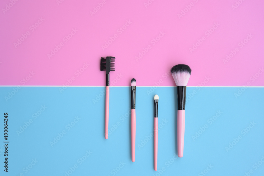 Set of makeup brushes for background