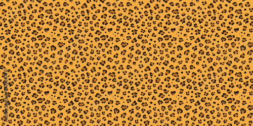 Leopard seamless vector pattern. Cheetah  orange  brown  black repeating texture. Seamless wallpaper  fashion textile background. Wild cat print.