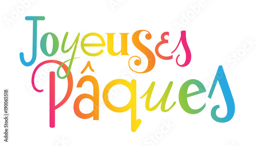 Lettrage â la main vecteur JOYEUSES PAQUES
