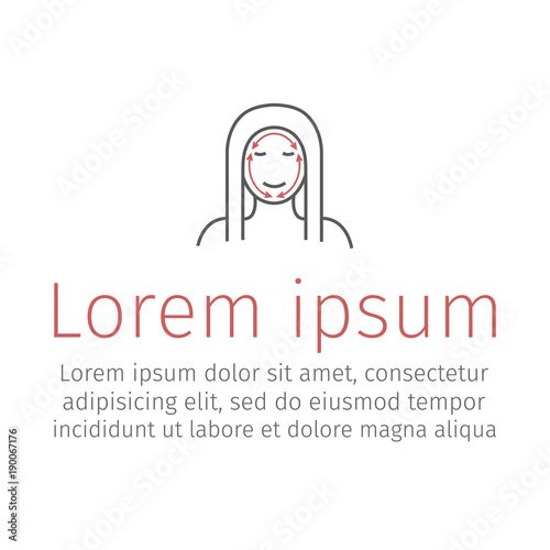 Cosmetic surgery line icon. Woman face. Vector illustration