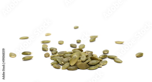 Pumpkin seeds isolated on white background