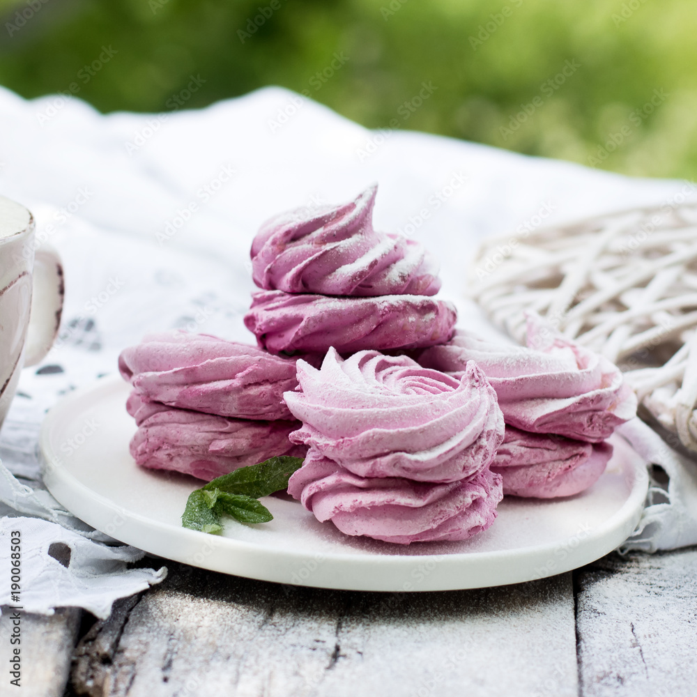 Homemade pink marshmallows. Homemade pink marshmallows.