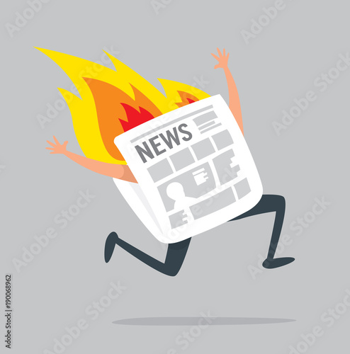 Newspaper running desperately on fire
