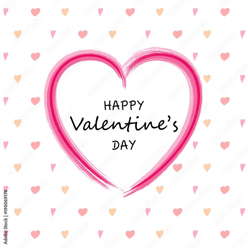Happy Valentine's Day - card with hand drawn hearts. Vector.