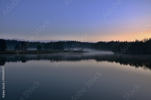 Pond with fog