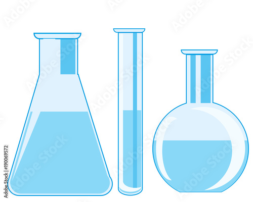 Flasks and test tube laboratory