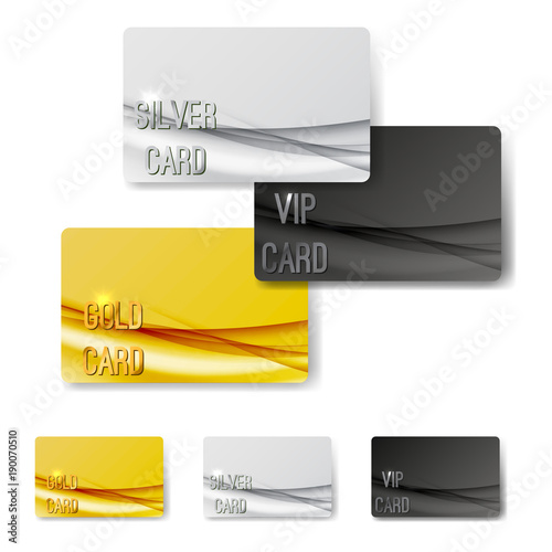 Gold mild swoosh wave pattern premium member cards collection