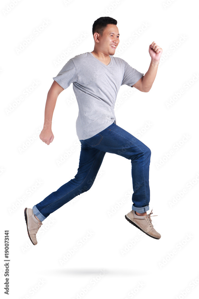 Levitation. Young Asian man jumping dancing walking Levitation. Young Asian man jumping dancing walking