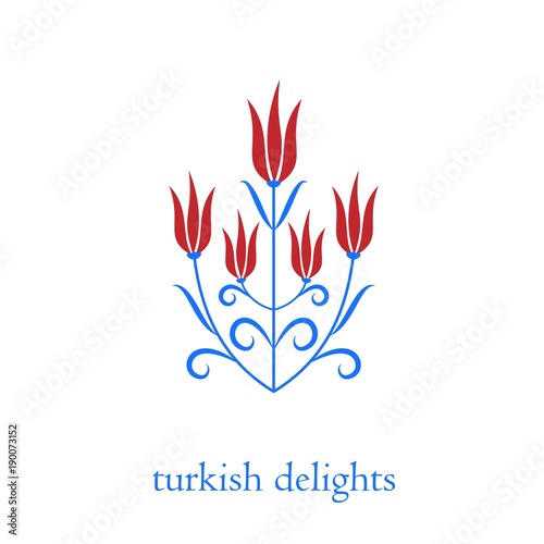 Ottoman turkish tulips vector illustration
