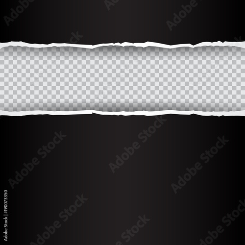 black torn paper transparent background