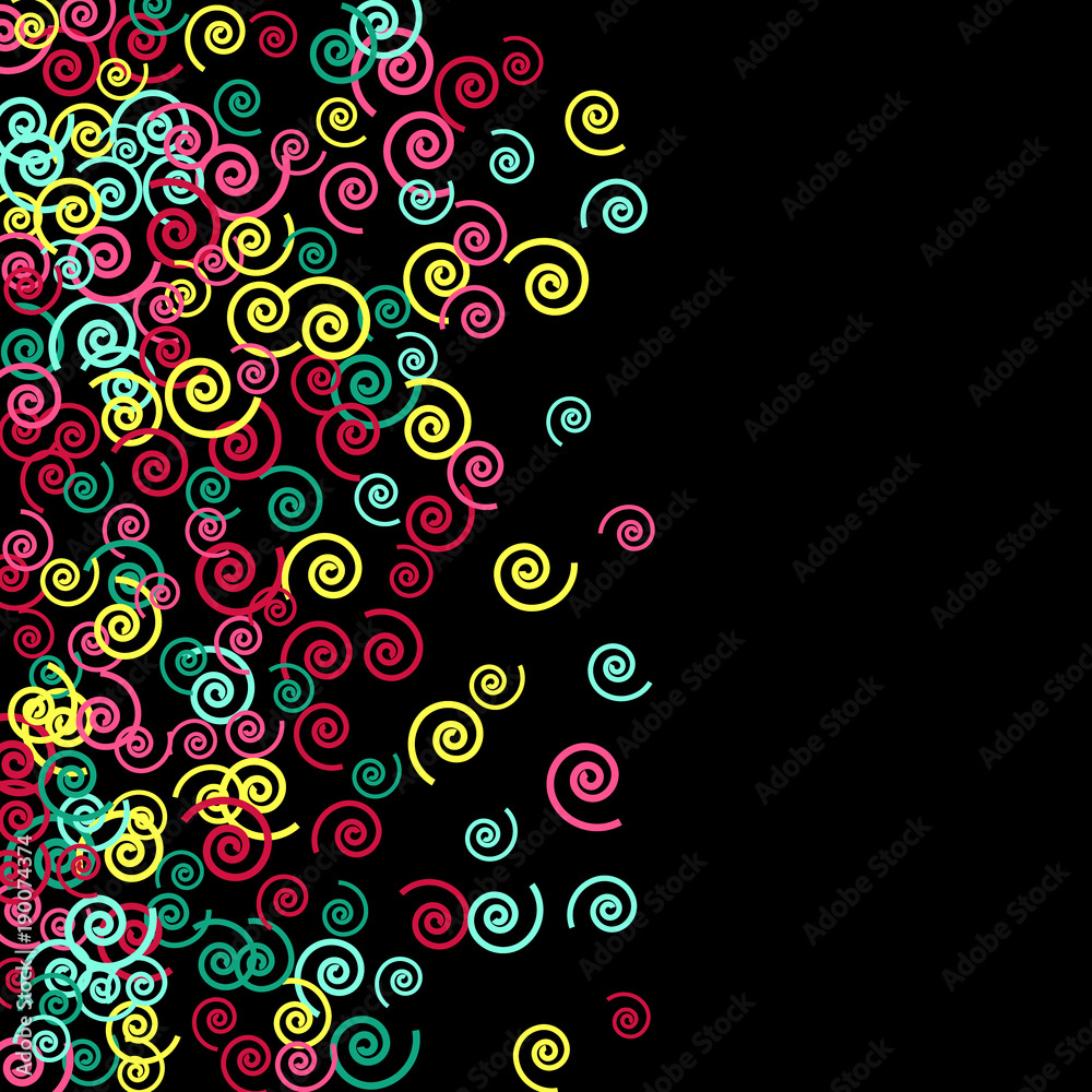 Vector Confetti Background Pattern. Element of design. Color spirals on a white background