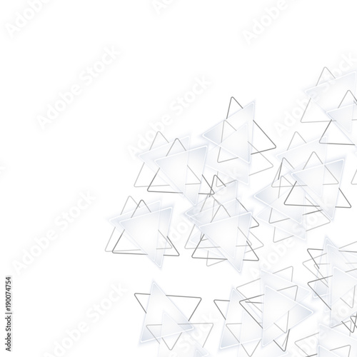 Mosaic template for your design. White and gray background. Geometric style. Mesh of triangles.