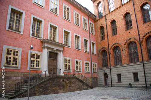 Fototapeta Naklejka Na Ścianę i Meble -  Old stone houses in Stockholm on Riddarholmen